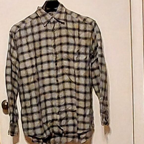 Banana Republic Other - Banana Repulbic Mens Plaid 100% Irish Linen Shirt  Sz M Long Sleeve Button Down